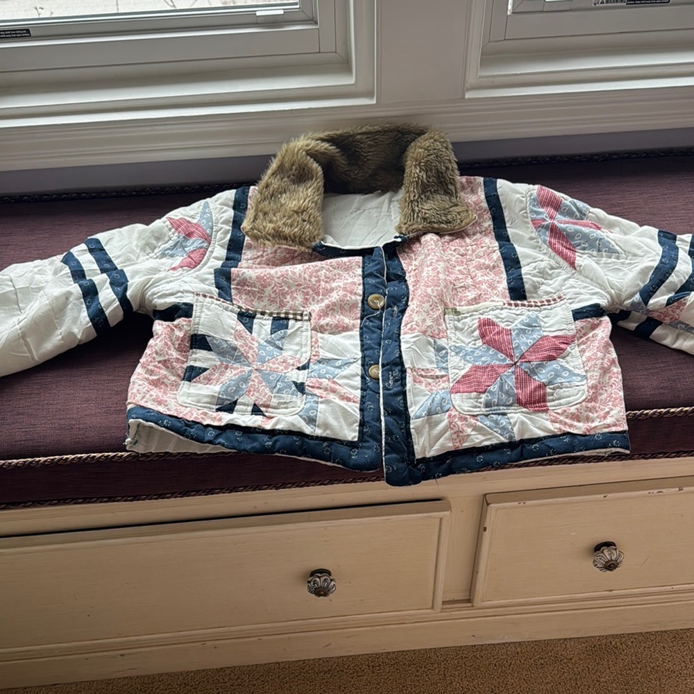 Quilted Jacket with Faux Fur Collar